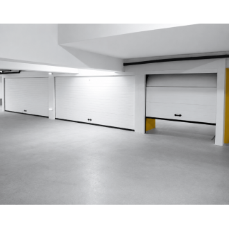 Porte de Garage Sectionnelle Manuelle Panneaux Isolants Acier 40 mm Ressort Extension RE100 Sur Mesure