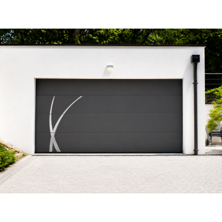 Porte sectionnelle SOMMER 5x2m motif Aloé