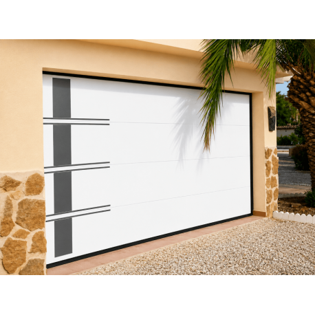 Porte sectionnelle SOMFY 4x2 motif Asia