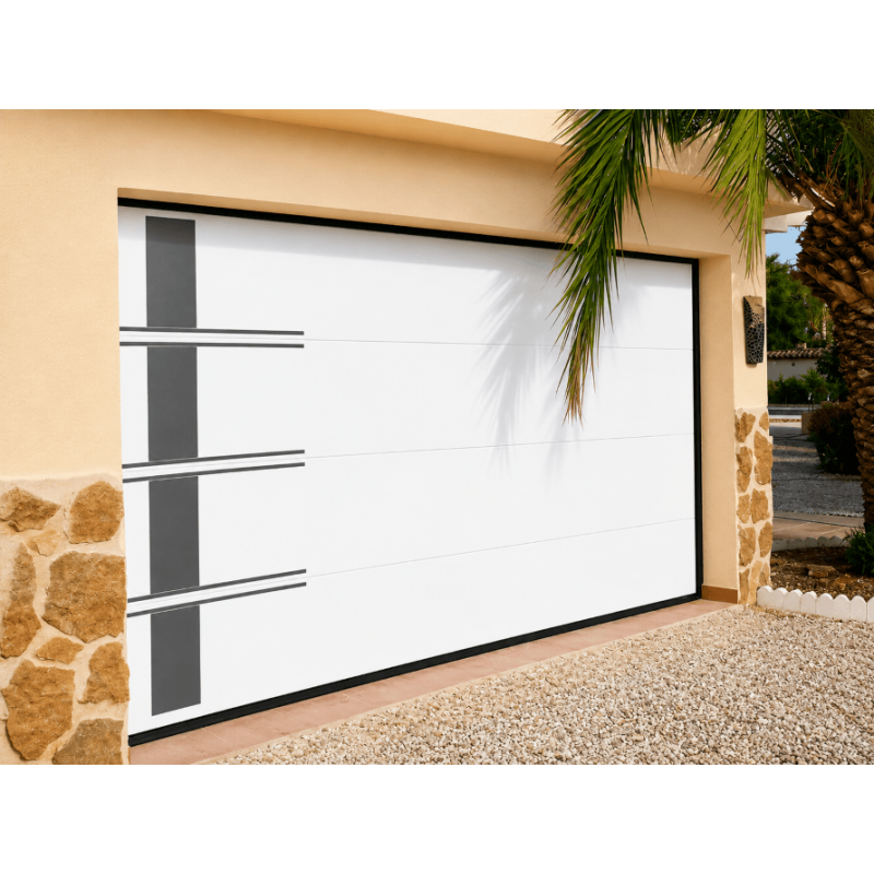 Porte sectionnelle SOMFY 4x2 motif Asia