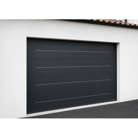 Porte de garage sectionnelle SOMMER 2.5m motif Lignée