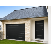 Porte de garage sectionnelle SOMFY 3x2m motif Lignée