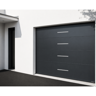 Porte de garage sectionnelle SOMFY 3x2m motif Line