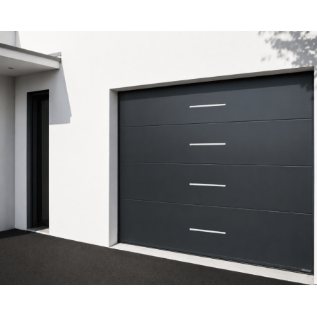 Porte de garage sectionnelle SOMFY 3x2m motif Line