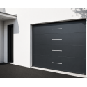 Porte de Garage Sectionnelle Décor Alunox Électrique (Moteur SOMFY) Panneaux 40 mm Ressort Extension RE100 Sur Mesure