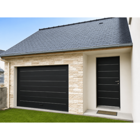 Porte de garage sectionnelle manuelle 3m motif Lignée