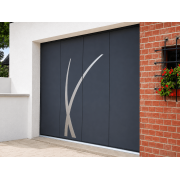 Porte de Garage Coulissante SOMFY Finition Décor Alunox Gris Anthracite 7016