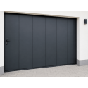 Porte de Garage Coulissante Manuelle Panneaux Isolants Acier 40 mm Contemporaine Avec Cadre Sur Mesure