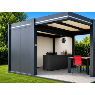 Parois Fixes Carport Panneaux Sandwich 27 mm Gris Anthracite 1 Face, Blanc 9010 1 Face