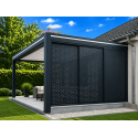 Claustra Coulissant 3 Vantaux Tôle Perforée Aluminium pour Pergola & Carport Sur Mesure