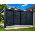 Claustra Coulissant 4 Vantaux Tôle Perforée Aluminium pour Pergola & Carport Sur Mesure