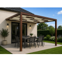 Pergola Toile Fixe Ferrari 602 Entrelacée KB Adossée en Aluminium Sur Mesure