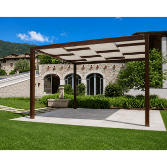 Pergola toile tendue entrelacée autoportée
