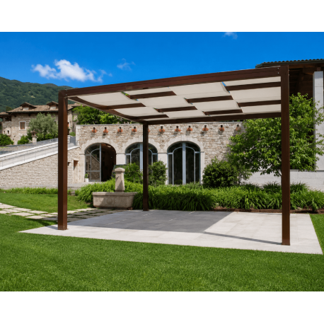 Pergola toile tendue entrelacée autoportée