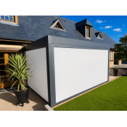 Store motorisé toile pvc précontraint pour pergola
