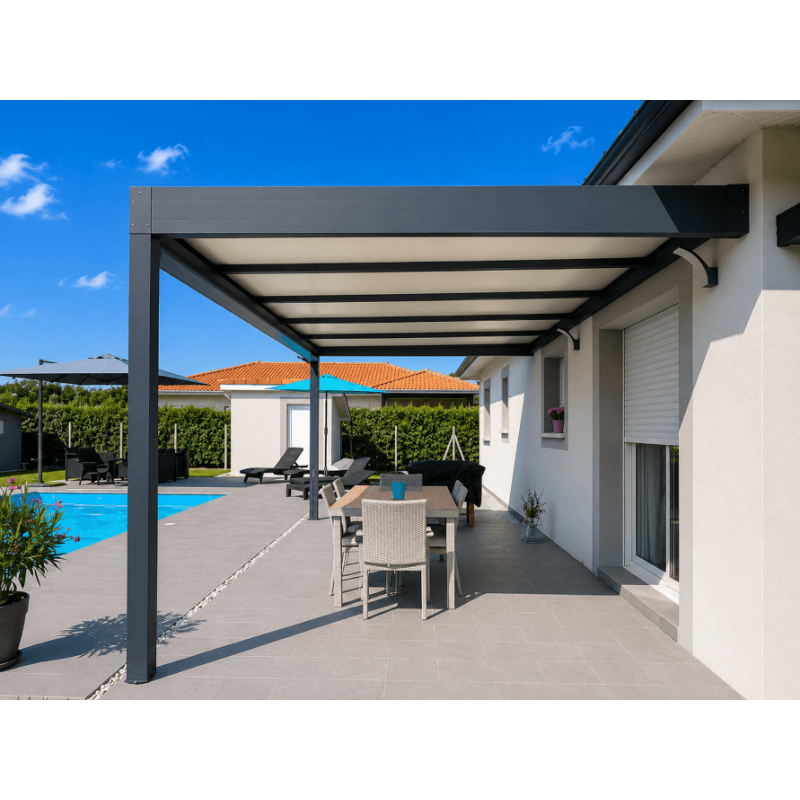 Pergola toit plat 6x4 adossée