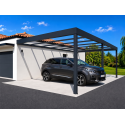 Structure Seule Carport Aluminium Toit Plat H3 Adossée (Armature Sans Plaque) Sur Mesure