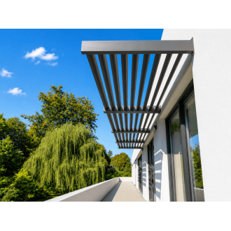 Brise Soleil Horizontal Lames Fixes Gris Anthracite 7016