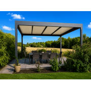 Pergola Aluminium V3 Panneaux Sandwich 32mm 5x5m 4 Poteaux