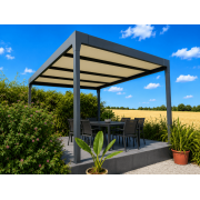 Pergola Aluminium V3 Panneaux Sandwich 32mm 5x5m 4 Poteaux