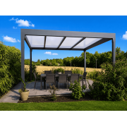 Pergola Aluminium V3 Polycarbonate 32mm 5x5m 4 Poteaux
