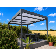 Pergola Aluminium V3 Polycarbonate 32mm 5x5m 4 Poteaux