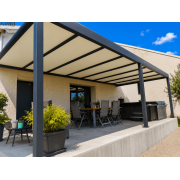 Pergola aluminium 9x4 adossée toit plat thermotop