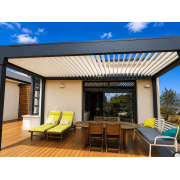 Pergola bioclimatique autoportée 5x4 lames perpendiculaires