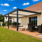 Pergola bioclimatique lames parallèles 9x5