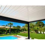 Pergola bioclimatique lames perpendiculaires 100% étanches