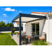 Pergola bioclimatique 6x4 lames orientables perpendiculaires