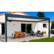 Pergola bioclimatique 6x4 lames perpendiculaires