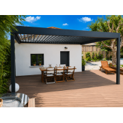 Pergola bioclimatique lames perpendiculaires 6 m