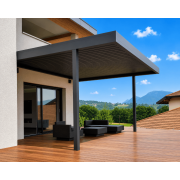 Pergola bioclimatique 5.66 x 4.2 poteaux déportés