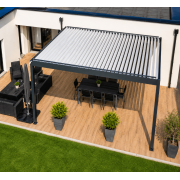 Pergola bioclimatique 6 x 4.5 m lames perpendiculaires 