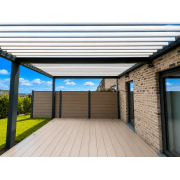 2 Pergolas bioclimatiques adossées lames perpendiculaires cote à cote