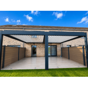 x2 Pergolas bioclimatiques lames perpendiculaires 3.39x4.3m