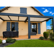 Pergola toit plat + bioclimatique H3 adossée