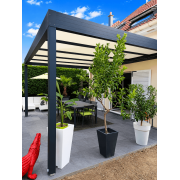 Pergola toit plat 6x4 adossée 
