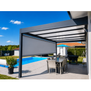 Pergola aluminium 6x4 toit plat panneau sandwich