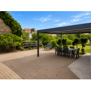 Pergola alu 4 poteaux toit plat autoportante