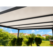 Pergola Alu toit plat panneau sandwich blanc
