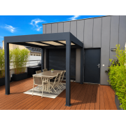 Pergola Alu 4x4 toit plat autoportante Paris