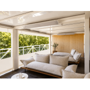 Pergola Alu blanc toit plat autoportante