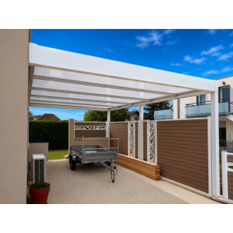 Carport adossé 10x5 toit plat panneau sandwich