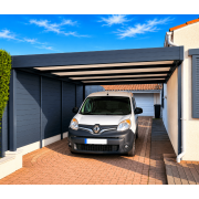 Carport adossé 4.72 x 3.7 m toit plat panneau sandwich