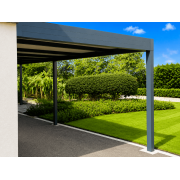 Carport adossé H3 8.65x3m toit plat panneaux sandwich