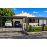 Carport toit plat autoportant pour 2 voitures