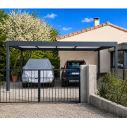 Carport toit plat autoportant pour 2 voitures