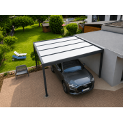 Carport toit plat autoportant avec 1 voiture